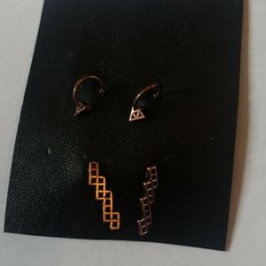 free people copper colored earring sets